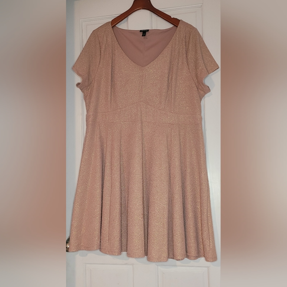 Torrid sz 3 Rose Gold sparkly skater dress
